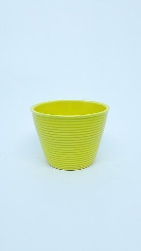 CACHEPOT MEDIO FRISADO AMARELO