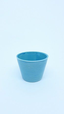 CACHEPOT PEQUENO FRISADO AZUL TIFANY