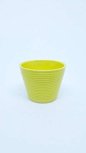 CACHEPOT PEQUENO FRISADO AMARELO