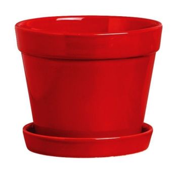 CACHEPOT REDONDO BORDA E PRATO CRISANTEMO CHERRY