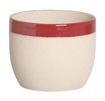 VASO CACHEPOT REDONDO BOWL CALANCHOE TERRA VERMELHO