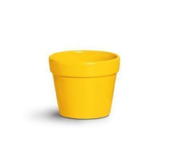 CACHEPOT REDONDO BORDA CRISANTEMO AMARELO